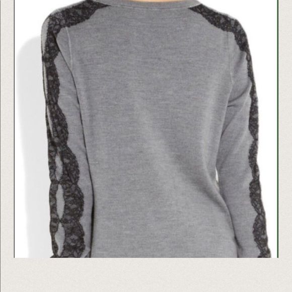 Jason Wu Gray Lace-Trimmed Wool Sweater Large NWT - Picture 4 of 4